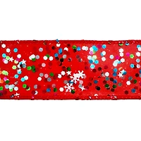 1.5" x 30ft. Red Holiday Glitter Wired Ribbon by Celebrate It®