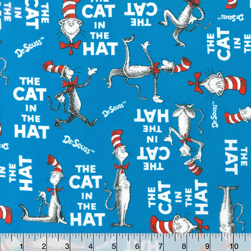 Dr. Seuss™ Cat in the Hat Word Toss Cotton Fabric