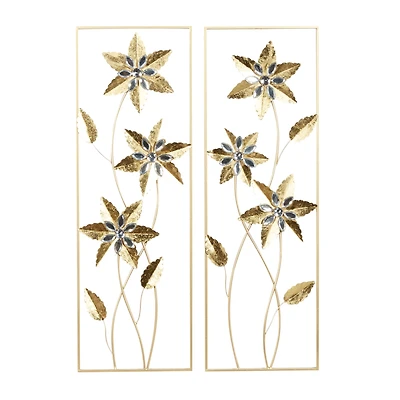 36" Gold Metal Contemporary Wall Décor Set