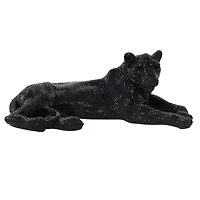 39" Black Glam Leopard Sculpture
