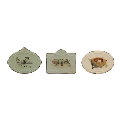 Hello Honey® Bird Images Metal Boxes with Attached Lid Set, 3ct.