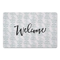 Welcome Floral Crest Floor Mat