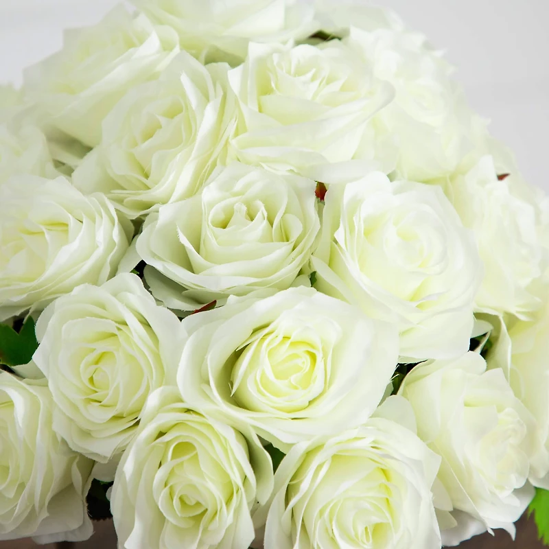 Wedding Collection 13in. Artificial Rose Arrangement in Glass Vase