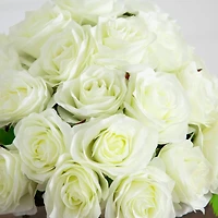 Wedding Collection 13in. Artificial Rose Arrangement in Glass Vase