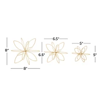 CosmoLiving by Cosmopolitan Gold Metal Abstract Flower Sculpture Set