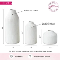 Kate Aspen® White Boho Ceramic Bud Vase Set
