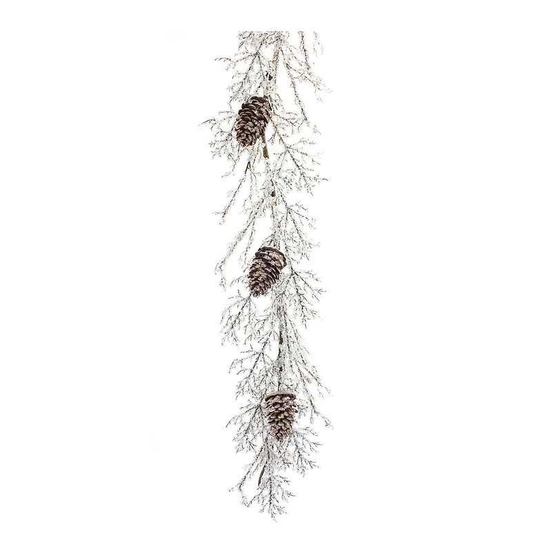 5.25ft. Christmas Iced Twig Pinecone Garland