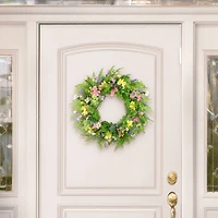 30" Artificial Dogwood & Lavender Floral Spring Wreath