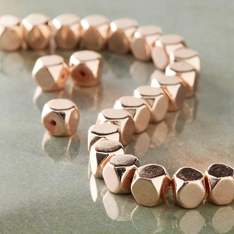 Rose Gold Hematite Cube Beads, 6mm by Bead Landing™