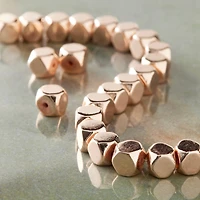 Rose Gold Hematite Cube Beads, 6mm by Bead Landing™