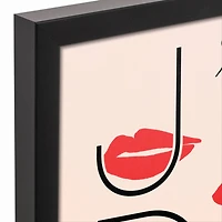 J'adore Lips Canvas Wall Art in Black Frame