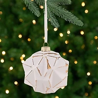 4" Pink & Gold Geometric Glass Ball Ornament