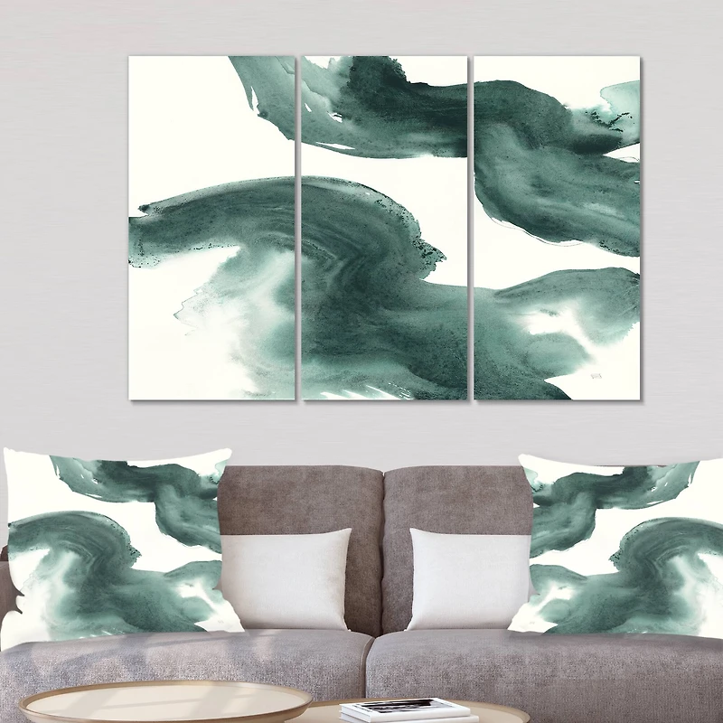 Designart - Gouache Green on Gray I