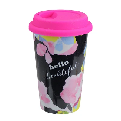 Double Insulated Hello Beautiful Ceramic Travel Mug