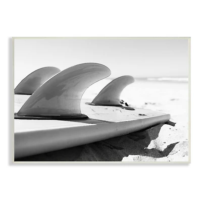 Stupell Industries Surfboard Fins Beach Coast Photography Wall Plaque Art