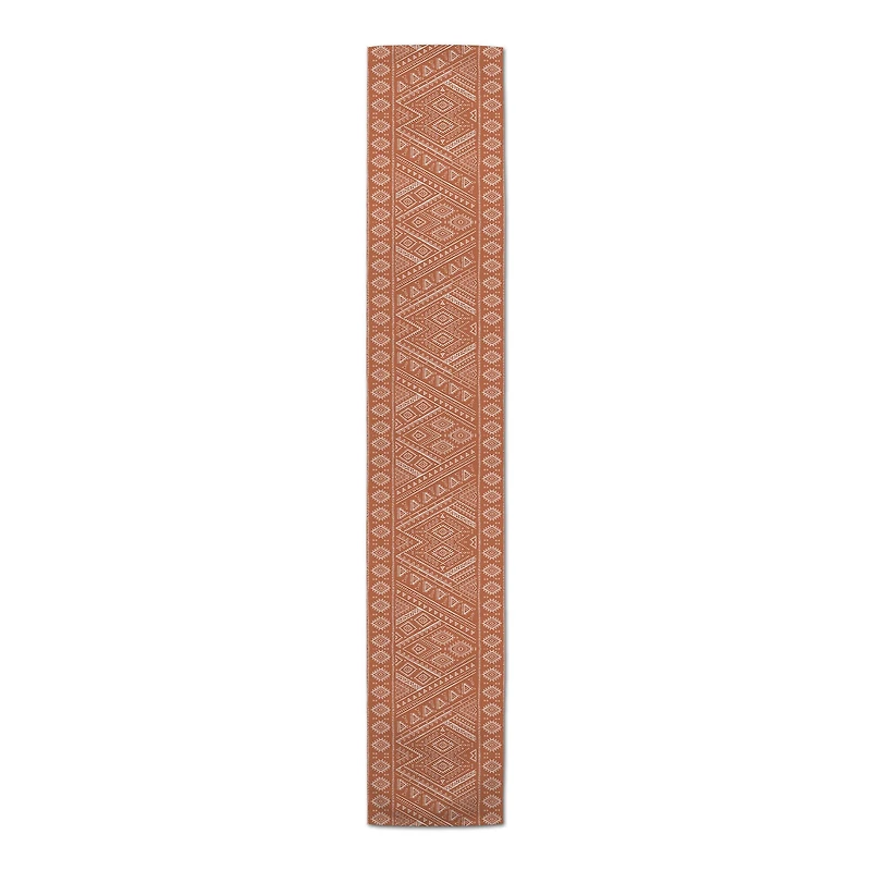 Orange Tribal Pattern Indoor/Outdoor Table Runner