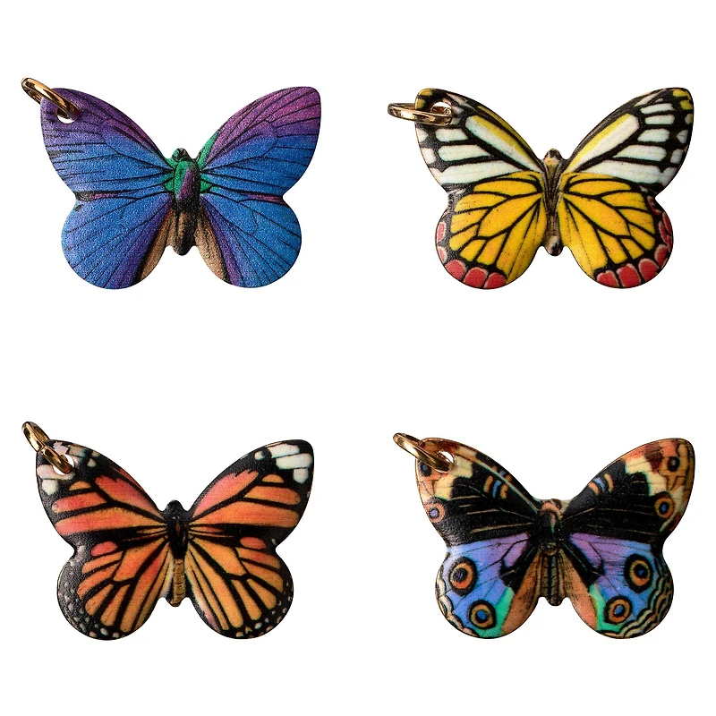12 Packs: 4 ct. (48 total) Charmalong™ Photo-Real Butterfly Charms by Bead Landing™
