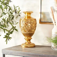 Gold Polystone Traditional Vase, 8" x 8" x 8"