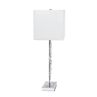 Lalia Home 26" Crystal Glitz and Chrome Table Lamp with White Shade