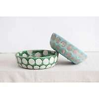 Hello Honey® 16" Decorative Terra-Cotta Bowl with Wax Relief Dots