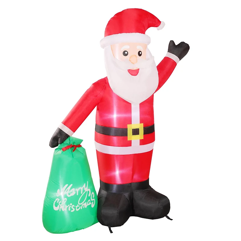 6ft. Inflatable Christmas Santa with Warm White LED Lights
