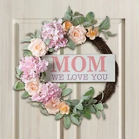 Glitzhome® 22" Mother's Day Floral Wreath