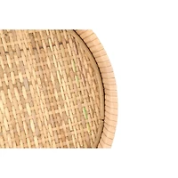 Hello Honey® 9.5" Decorative Woven Rattan Pedestal with Metal Feet