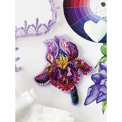 Abris Art Amethyst Iris Bead Embroidery Decoration Kit