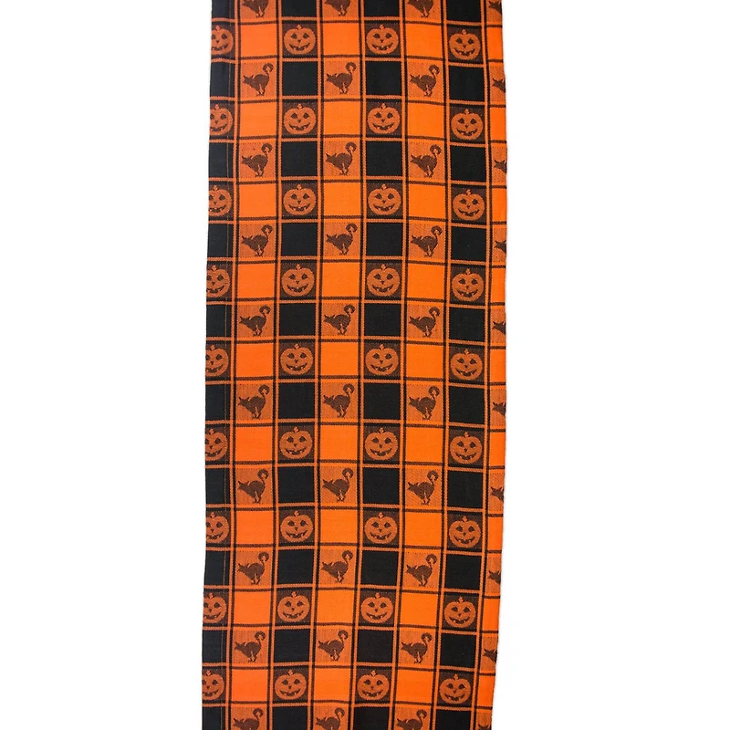 DII® 72" Halloween Woven Check Table Runner
