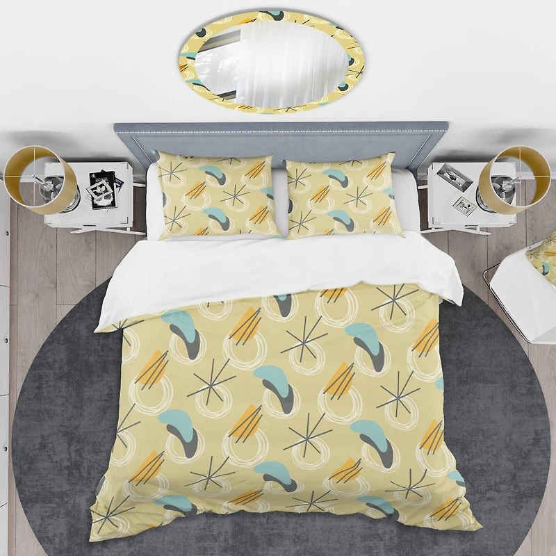 Designart 'Retro Abstract Design II' Mid-Century Duvet Cover Set