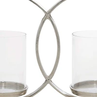 26'' Silver Aluminum Contemporary Candle Holder