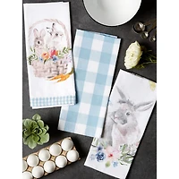 DII® Floral Bunnies Printed Dishtowel, 3ct.
