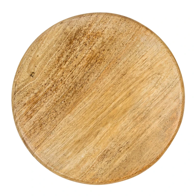 Hello Honey® 10" Round Hand-Carved Mango Wood Cake Pedestal