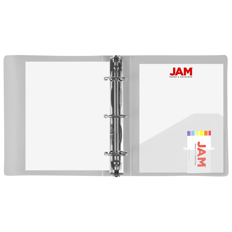 JAM Paper 1.5" Glass Twill Plastic Mini 3-Ring Binder