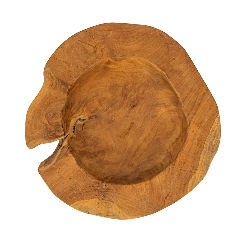 Hello Honey® 15.75" Natural Round Textured Teakwood Bowl