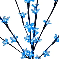 Set of 3 Pre-Lit Cherry Blossom Artificial Tree Branches 2.5' - Blue LED Lights