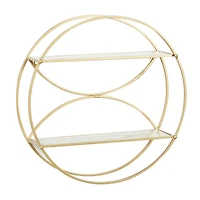 CosmoLiving by Cosmopolitan Gold Metal Contemporary Wall Shelf, 22" x 22" x 7"