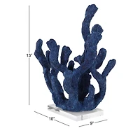13" Blue Coral Coastal Sculpture