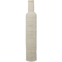 White Bamboo Tall Woven Floor Vase 9" x 9" x 48"