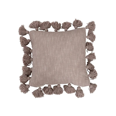 Hello Honey® Lavender Woven Mélange Cotton Pillow with Tassels