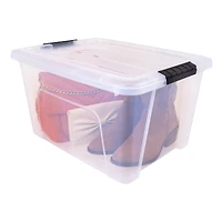 IRIS® 32qt. Buckled Clear Boxes with Clear Buckle Lids, 4ct.