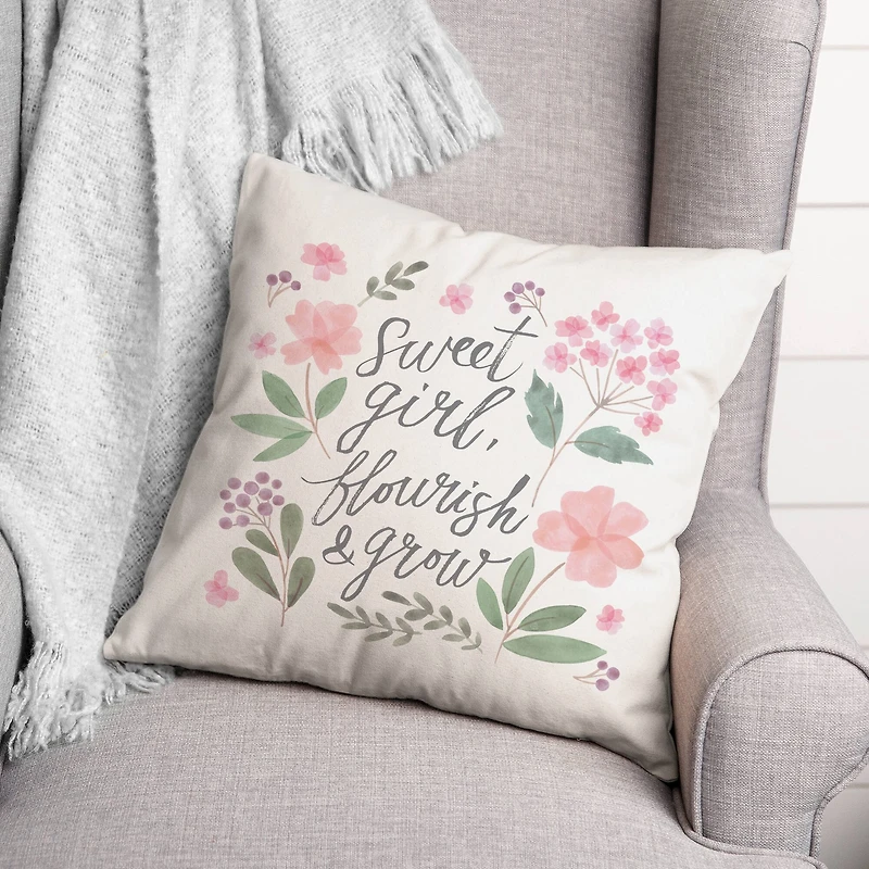 Flourish and Grow 18" x 18" Throw Pillow