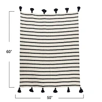 Hello Honey® Striped Cotton Throw Blanket with Tassels
