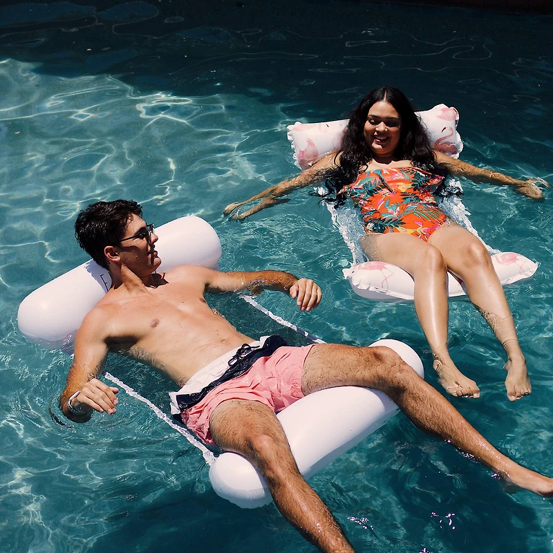 Rae Dunn 4.5ft. Pretty in Pink Flamingo Pattern Hammock Pool Lounger