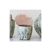 Hello Honey® 5.25" Blue Crackle Glaze Terra Cotta Planter