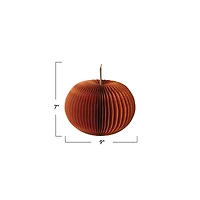 Hello Honey® 9" Orange Paper Folding Honeycomb Pumpkin with Twig Stem
