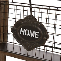 Glitzhome® 43.31" Farmhouse Metal & Wooden Magazine Rack