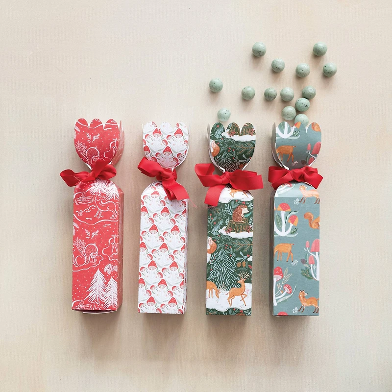 Hello Honey® 10.75" Holiday Woodland Flora & Fauna Paper Gift Box Set