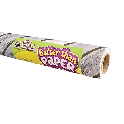Teacher Created Resources Better Than Paper® Herringbone White Wood Design Bulletin Board Roll, 4ct.