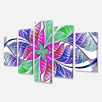 Designart - Flower like Fractal Stained Glass - Contemporary Wall Art Canvas